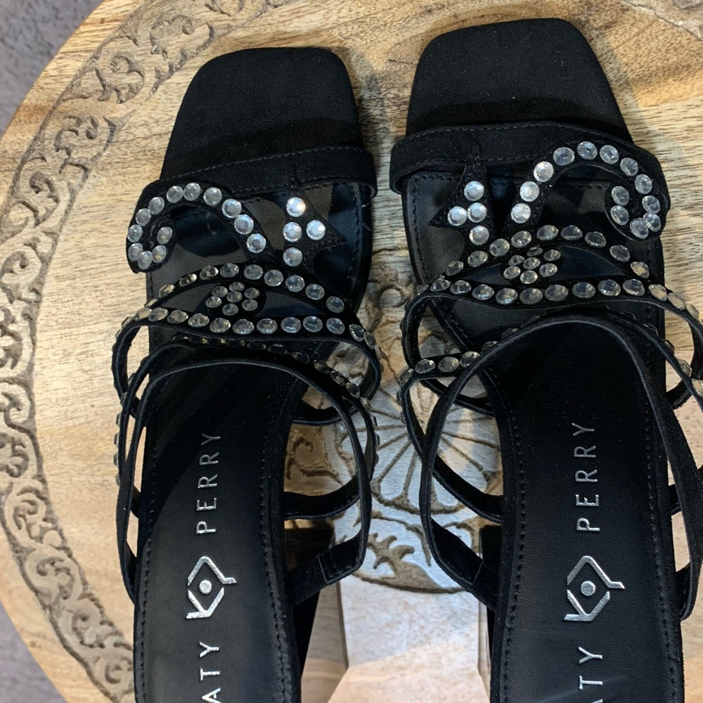 Katy Perry Collections Black Rhinestone Sandals